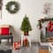 3ft. Pre-Lit Finland Fir Artificial Christmas Tree in Decorative Planter, Warm White Lights